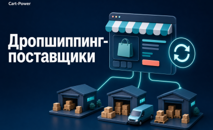 Обложка статьи о дропшиппинг-поставщиках: склады поставщиков связаны с витриной интернет-магазина