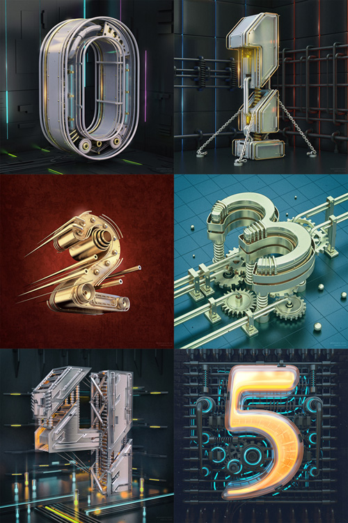 3d типографика