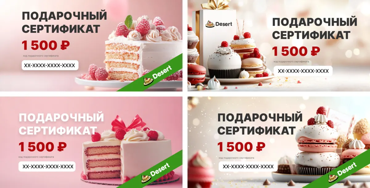 Подарочные сертификаты Desert